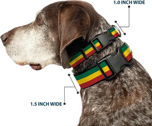 Vista 2 de Buckle-Down PC-W21802-S Collar de clip de plástico Rasta, pequeño/9-15
