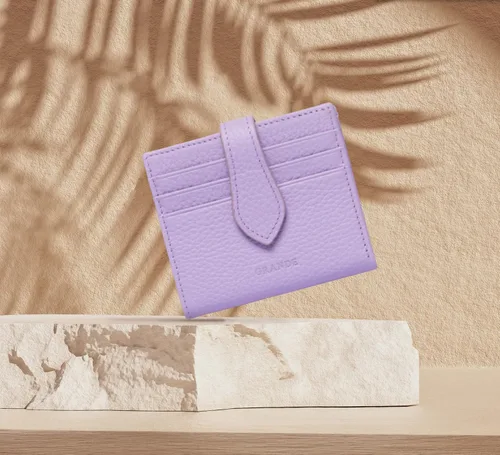 Vista 104 de Grande -3803 Cartera unisex, Azul (Iced Blue), Cartera delgada de cuero con cierre a presión pequeño