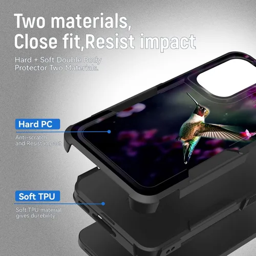 Vista 692 de Funda para Galaxy A14 5G, resistente de doble capa híbrida de policarbonato duro, goma suave, a prueba de golpes, funda protectora resistente