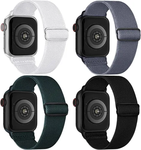 Vista 15 de 4 Pack Stretchy Solo Loop Compatible with Apple Watch Bands Women Men