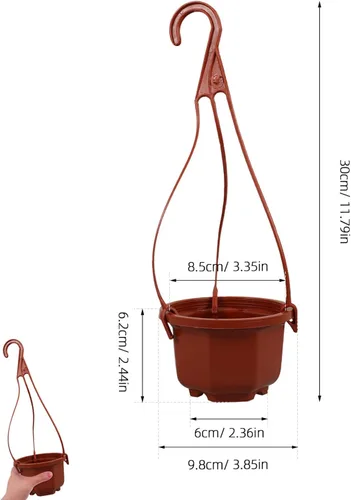 Vista 2 de DOITOOL Macetas colgantes de plástico con gancho para plantas Chlorophytum Octogonal Ventilado Root Plantador para Balcón Jardín Decoración