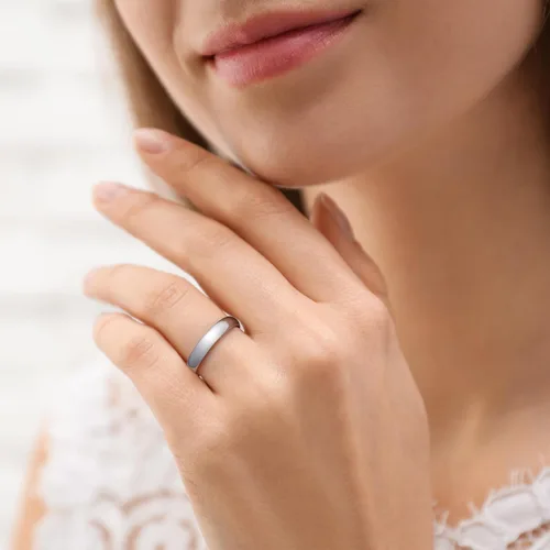 Vista 108 de King Will Alianza de boda de carburo de tungsteno para hombres y mujeres, anillos de promesa para parejas abovedados de alto pulido