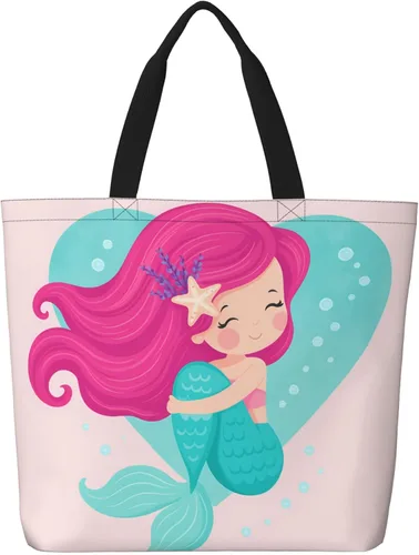 Vista 27 de Famame Canvas Tote Bag Large Women Casual Shoulder Bag Handbag Reusable Multipurpose Shopping Grocery Bag