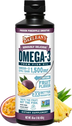 Vista 8 de Barlean's Suplemento líquido de aceite de pescado Omega 3 para hombres y mujeres, 1500 mg de ácido graso EPA y DHA, promueve la salud del cerebro