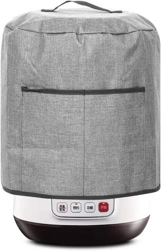 Vista 9 de Funda protectora redonda para olla a presión, funda protectora para freidora de aire con bolsillo, bolsa protectora aislada impermeable, accesorios