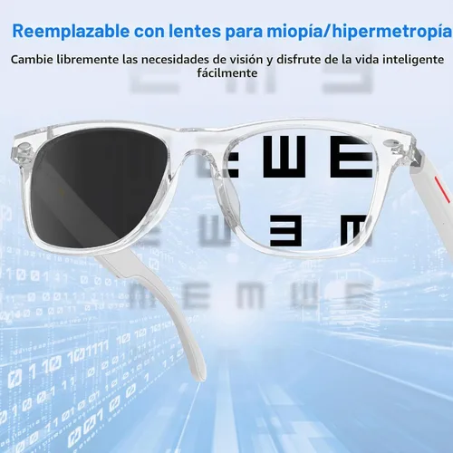 Vista 4 de Emerhome Gafas de sol inteligentes Bluetooth - Gafas de audio para hombres y mujeres, control táctil, protección UV para exteriores y control