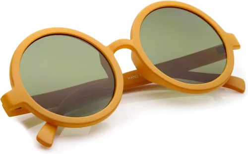 Vista 4 de Lentes de sol redondos retro de moda para mujer UV400 con borde de cuerno lente de color neutro de 2047in naranja mateverde