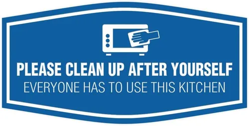 Vista 22 de Signs ByLITA Fancy Please Clean Up After Yourself Everyone Has To Use This Kitchen Sign (Negro) - Pequeño