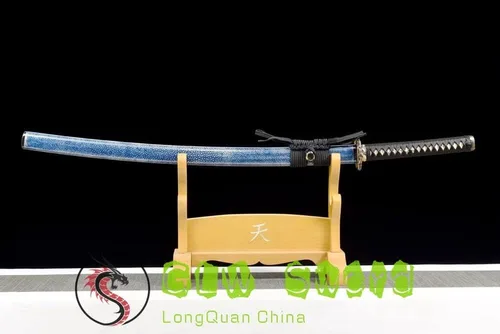 Vista 5 de GLW - Espada real de espiga completa de 41 pulgadas, Katana samurái japonesa hecha a mano, arcilla templada, acero plegado