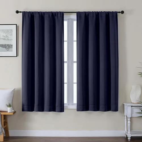 Vista 127 de Gwine Cortinas opacas para dormitorio, 54 pulgadas de largo, paneles de cortina de ventana con aislamiento térmico y reducción de ruido, cortinas