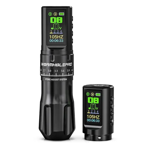 Vista 8 de WORMHOLE PRO AQUILA Kit de pistola de tatuaje inalámbrica 2PCS 1800mAh Negro 3