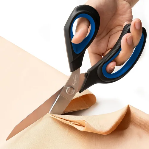 Vista 13 de XFasten Tijeras de sastre profesionales de alta resistencia, 9.5 pulgadas, tijeras de modista ultra afiladas para corte de tela Tijeras de coser
