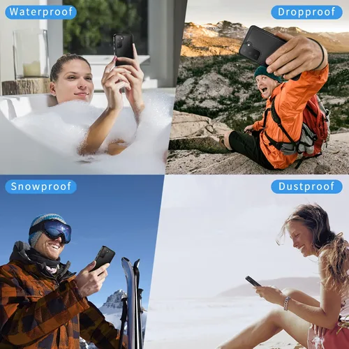 Vista 8 de Lanhiem Funda para Samsung Galaxy S22, IP68 impermeable a prueba de polvo con protector de pantalla integrado, funda protectora de cuerpo completo