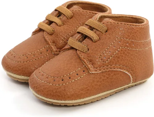 Vista 3 de Zapatos para bebés niños y niñas, suela suave, mocasines Oxford, zapatos de cuna para recién nacidos, zapatos antideslizantes para uniforme de boda