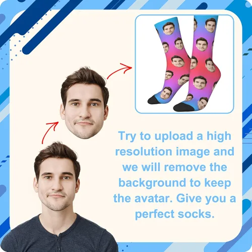 Vista 6 de Calcetines personalizados con caras en ellos, calcetines divertidos personalizados con foto, regalos únicos para amigos, mujeres, hombres, familia