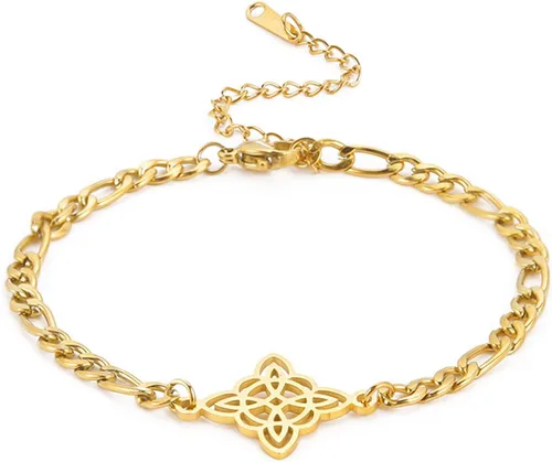 Vista 7 de Pulsera de nudo de bruja, nudo celta, símbolo de Wicca pagana, nudo mágico, pulsera de joyería de brujería, pulsera de acero inoxidable ajustable