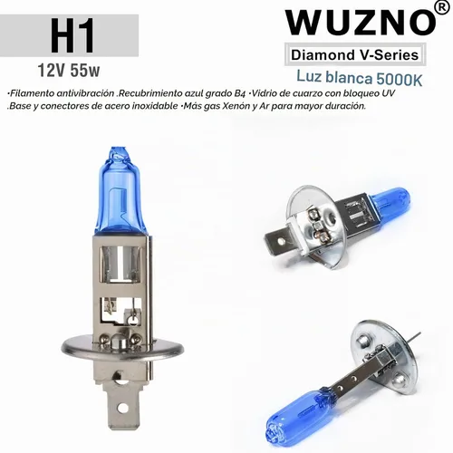 Vista 3 de Bombilla halógena H1 para faros delanteros/luces antiniebla, 12 V, 55 W, blanca, 5000 K, 64150, 12258, repuesto de bombillas para faros delanteros
