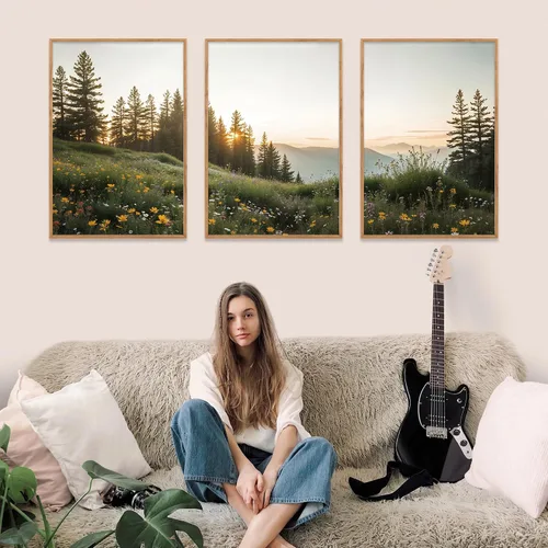 Vista 48 de FWIEXA Juego de Arte de Lienzo Bohemio Enmarcado para Pared, Cuadros Botánicos Verde Salvia Decoración de Pared, Impresiones de Arte de Plantas
