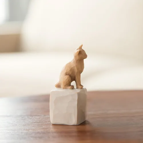Vista 5 de Willow Tree with affection Angel, Love My Cat (Luz), juego de 2 figuras