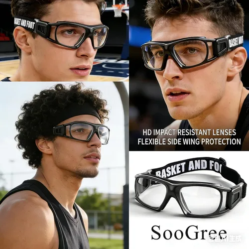 Vista 6 de SooGree Anteojos deportivos para hombres y mujeres, para baloncesto, fútbol, deportes, antiniebla, choque, colisión, gafas de uso