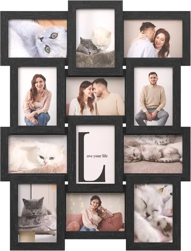 Vista 11 de SONGMICS Marcos de fotos de collage de 4 x 6 pulgadas para decoración de pared, fotos multifamiliares para decoración de galería, exhibición Blanco