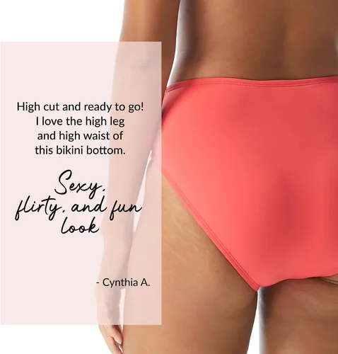 Vista 5 de Coco Reef Parte inferior de bikini de cintura alta y pierna alta - Microluxury Swim Bottom