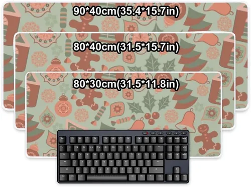 Vista 2 de Retro Gingerbread Man Mouse Pad Large Gaming Desk Mat with Non- Slip Rubber Base Smooth Face Mouse Gaming Pad Long Pads for Desk Work Office Decor