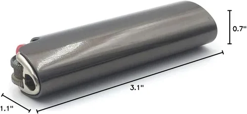 Vista 7 de Juego de 8 piezas de metal encendedor caso cubierta titular para BIC tamaño completo encendedor J6