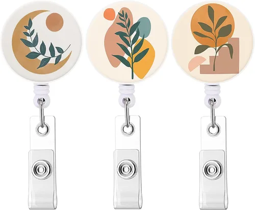 Vista 8 de Carrete retráctil para tarjetas de identificación con clip de cocodrilo resistente para nombre de enfermera, carrete decorativo para tarjetas