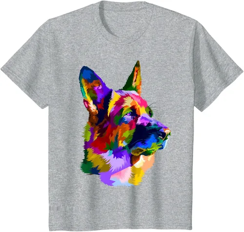 Vista 39 de Camiseta con retrato de pastor alemán para dueños de perros, Negro, S