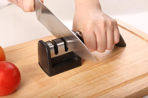 Vista 2 de Ergo Chef Fastedge - Afilador de cuchillos de 2 etapas, afilador de cuchillos de cocina de mesa, carburo de tungsteno y inserciones de cerámica Negro