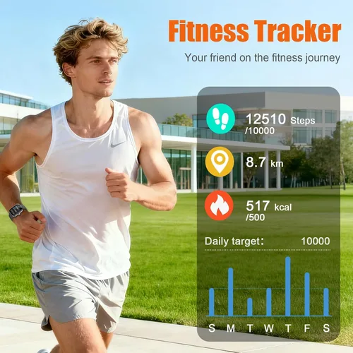 Vista 3 de Reloj inteligente para hombres y mujeres (responder/hacer llamadas), 2025 pantalla táctil HD de 1.83", rastreador de fitness, más de 110 modos