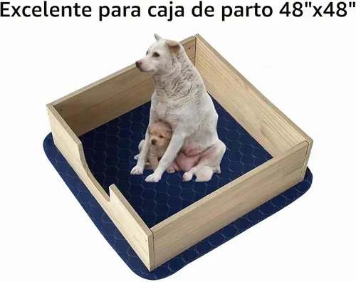 Vista 2 de Paquete de 2 almohadillas para orina para perros, lavables, de 53 x 53 pulgadas, almohadillas extragrandes impermeables para cachorros, súper