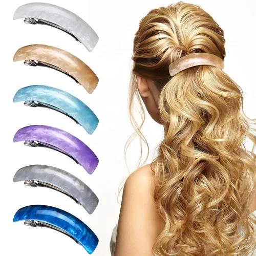 Vista 15 de WILLBOND 6 Piezas Pasadores de Cabello para Mujeres Pasadores Grandes Clips Franceses para Cabello Broche Retro para Regalos de Mamá Accesorios