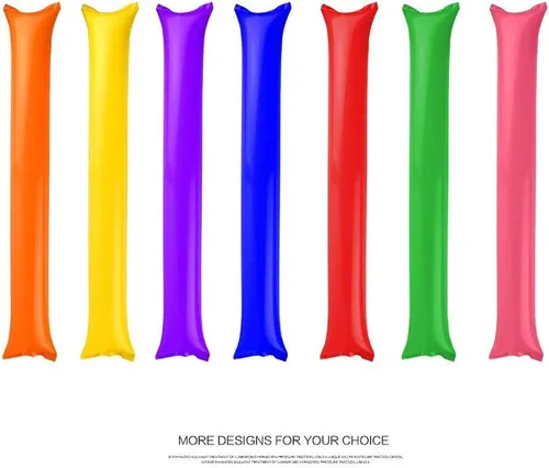 Vista 3 de Bam Bam Thunder Sticks - Juego de 50 palos de plástico para animar, palitos de plástico para aplaudir, inflables, largos y ruidos, para estadio