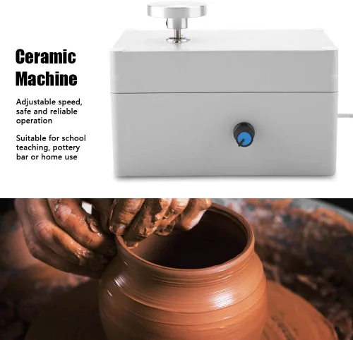 Vista 3 de ZJchao Mini máquina eléctrica de cerámica de 2000 RPM Rueda de cerámica Artesanía · Herramientas escuela hecha a mano pequeño plato giratorio