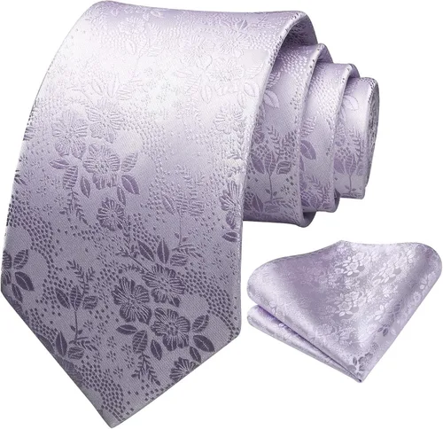 Vista 110 de Corbatas florales tejidas clásicas para hombre, corbata cuadrada de bolsillo, corbatas formales para hombres, boda con pañuelo