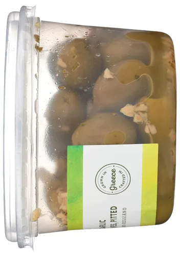 Vista 7 de MEDITERRANEAN MARKET BY DIVINA Aceitunas de ajo y limón marinadas sin hueso, 8.1 onzas
