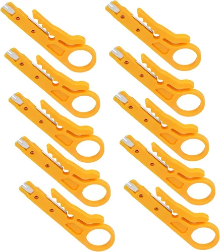 Vista 9 de Tnfeeon Mini pelacables, 10 unidades de pelacables de red para líneas de datos CAT-5, CAT-5e y CAT-6 con un diámetro de 0.197-0.244 in, ABS y acero