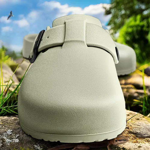 Vista 3 de KEMISANT Zuecos para Mujeres, Cómodas Sandalias Mules Pantuflas Zapatos de Enfermera y Jardín Unisex para Hombres Soporte Acolchado
