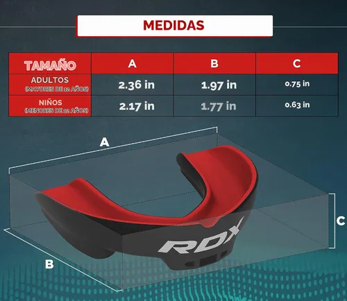 Vista 6 de RDX Protector Bucal para Boxeo MMA Kickboxing Muay Thai Judo Karate - Protector de Mandíbula con Funda de Almacenamiento para Adultos, Artes Rojo