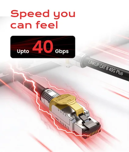 Vista 8 de LINKUP Cable Ethernet Cat 8 Cable largo de Internet Conexión LAN de alta velocidad Conectores RJ45 Uso con Cat 5/Cat 6/Cat 7 Óptimo