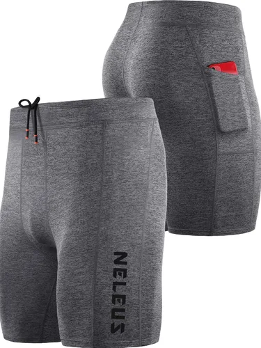 Vista 6 de NELEUS Men's 3 Pack Running Compression Shorts with Pockets