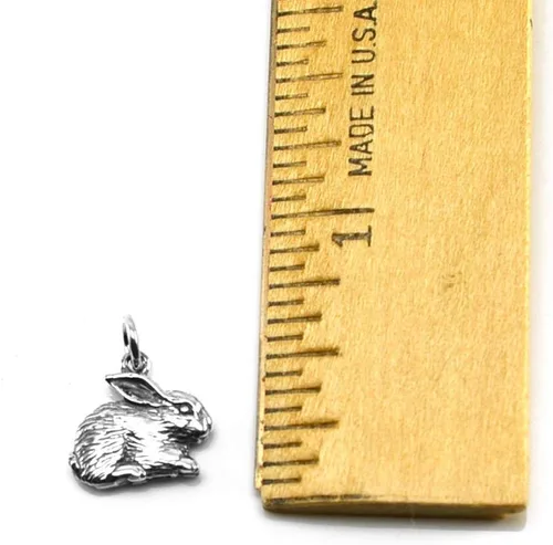 Vista 6 de KEVIN N ANNA Sterling Silver Small Rabbit Charm Necklace, 18