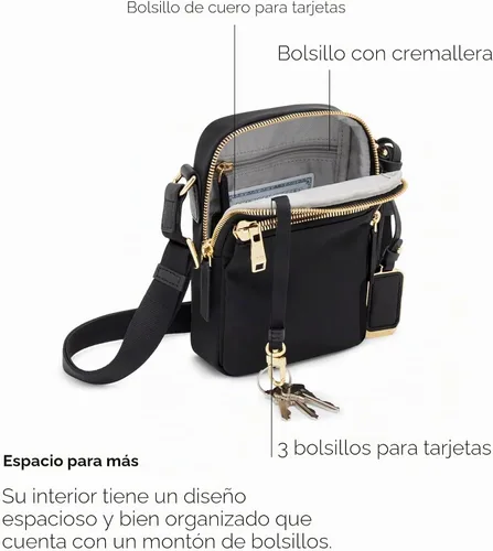 Vista 6 de TUMI Bandolera Persia para mujer Negro y dorado