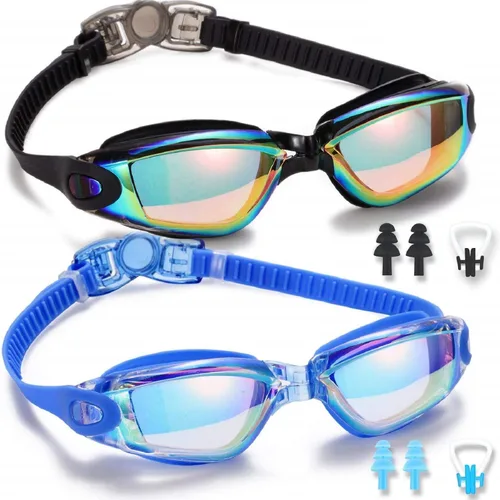 Vista 10 de Gafas de natación, paquete de 2 gafas de natación para adultos, hombres, mujeres, jóvenes, niños