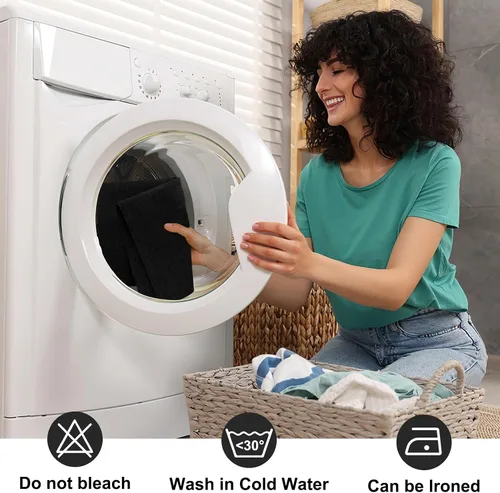 Vista 6 de homing - Juego de 4 manteles individuales de algodón y lino, manteles de tela lavables para mesa de comedor de estilo rústico para interiores y Negro
