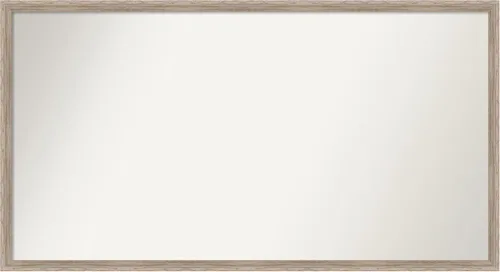 Vista 97 de Amanti Art Espejo de baño blanco para sobre el fregadero, 24 x 27 pulgadas, espejo de tocador rectangular con cuña de madera dura, marco de madera