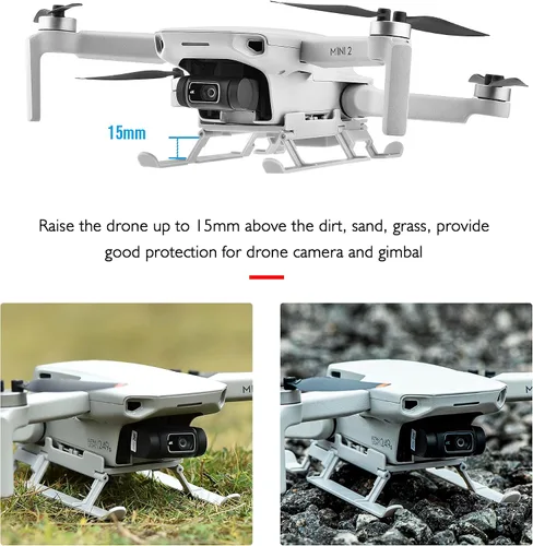 Vista 3 de Mini Tren de Aterrizaje Ligero 4K, Tren de Aterrizaje Plegable con Luz LED Compatible para DJI Mini 2 SE/Mini 4K / Mini 2 / Mavic Mini/Mini SE