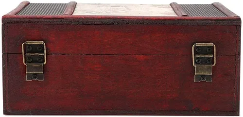 Vista 6 de TOPINCN Caja de almacenamiento de madera vintage, organizador de joyas de tamaño pequeño, caja de almacenamiento retro, caja de almacenamiento